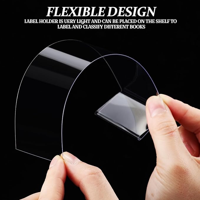 Containlol 15 Pieces Clear Shelf Label Holders Moveable Shelves Tags Moveable - Image 4