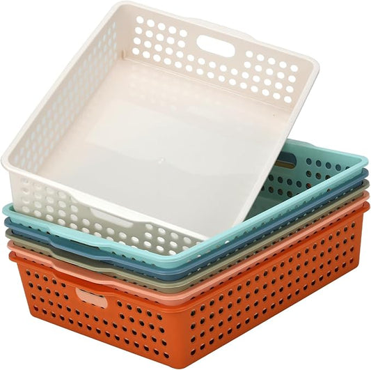 6-Pack Stackable Paper Trays Turn In Trays Classroom Paper Organizer Bins | by LYHLYA
