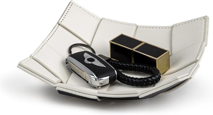 PU Leather Valet Tray for Men Women Key Holder Bowl for Entryway Table Bedside by MSJGA