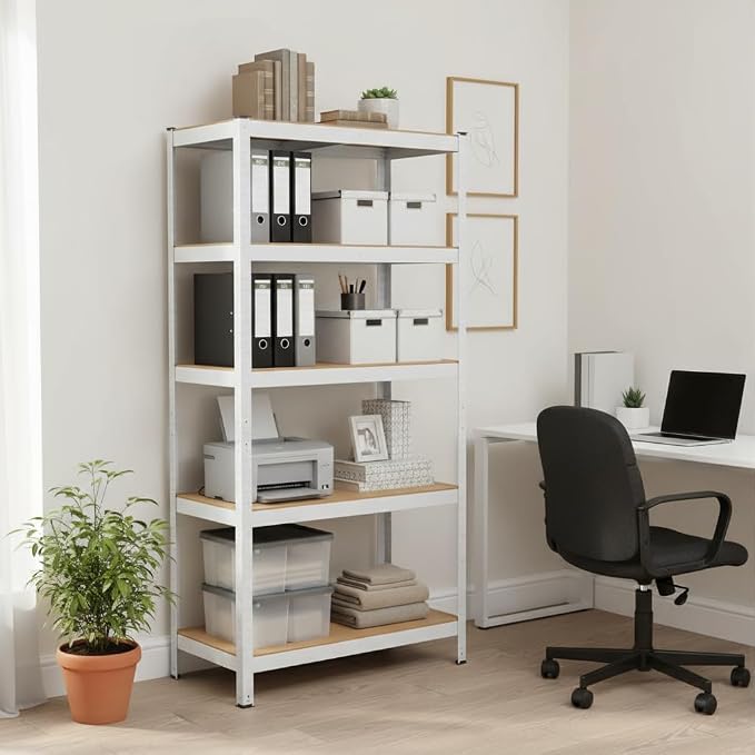 Weallux 5-Tier Metal Storage Shelf, 29.5 x 12 x 59 Inches, Adjustable Heavy - Image 8