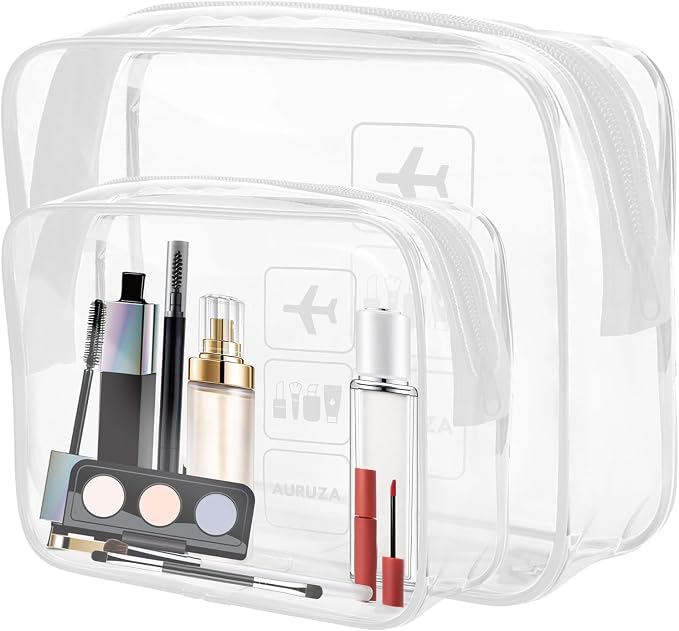 AURUZA 2 Pack Travel Toiletry Bag, TSA Approved Cosmetic Bag by AURUZA