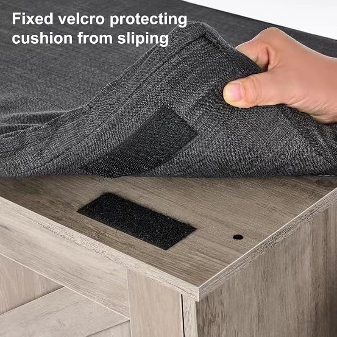 HOMSHO Farmhouse Shoe Storage Bench - Image 7