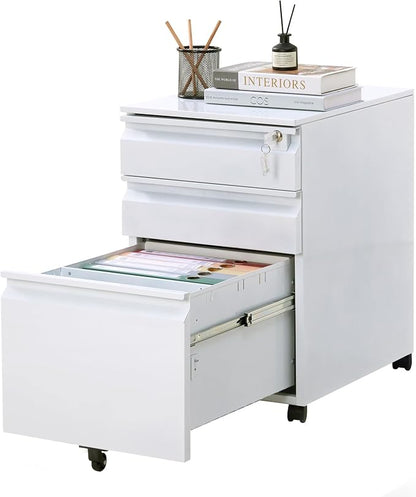 Garvee Mobile Filing Cabinet 3 Drawer, Under Desk File Cabinet by Garvee