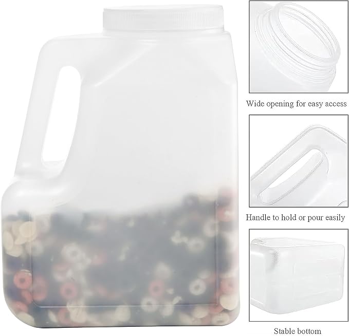 Yesland 2 Pcs White Plastic Gallon Jar - Image 3