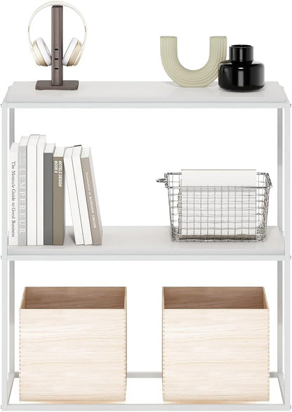 Furinno Moretti Modern Storage Shelves, 2-Tier Wide Stackable Book Shelf - Image 4