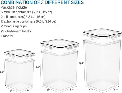 VERONES Large Tall Airtight Food Storage Containers, 10 PACK Plastic Airtight - Image 2