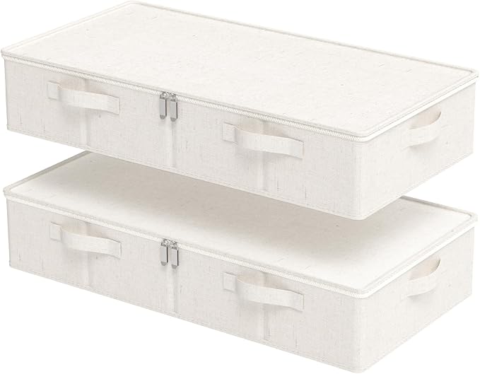 Underbed Storage Bins Compartment, Foldable Under Bed Boxes Organizer, Cube by Unknown