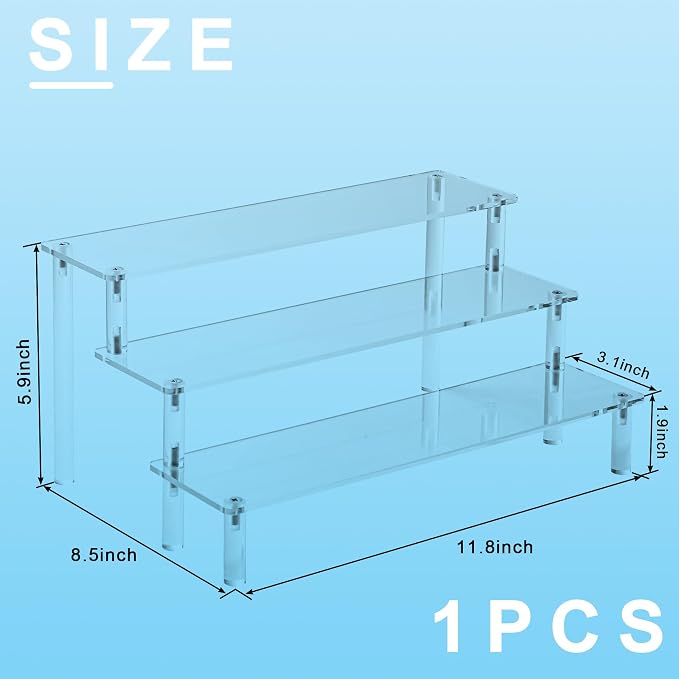 Acrylic Display Risers, 3 Tier Perfume Organizer, Display Shelf - Image 2