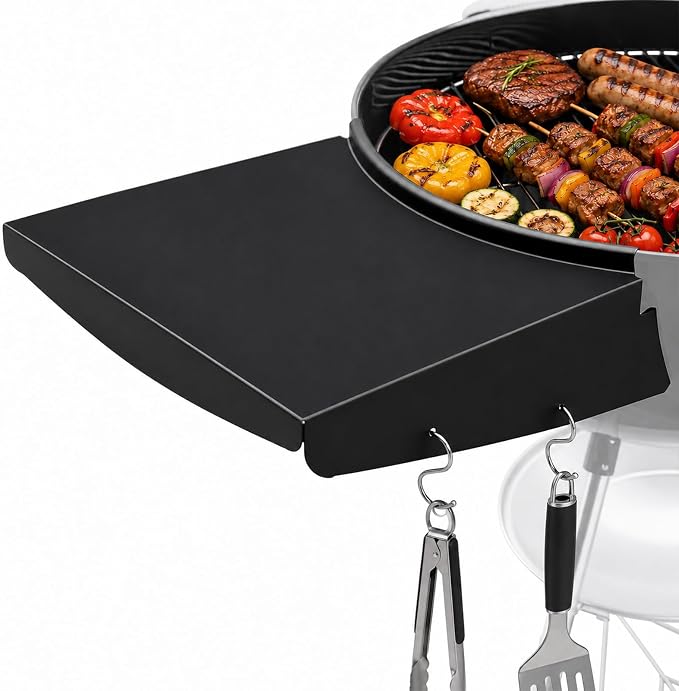 Upgraded Grill Table Shelf for Kettle Grills 22 Inch, Side Table Shelf Replaces by QuliMetal