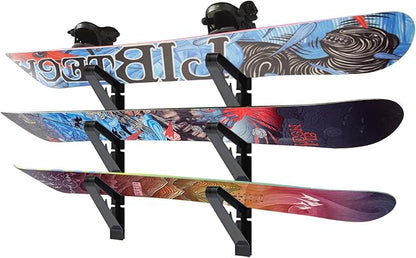 Poskad Snowboard Wall Mount Rack, Adjustable Storage Layers Space Saving Design by Poskad