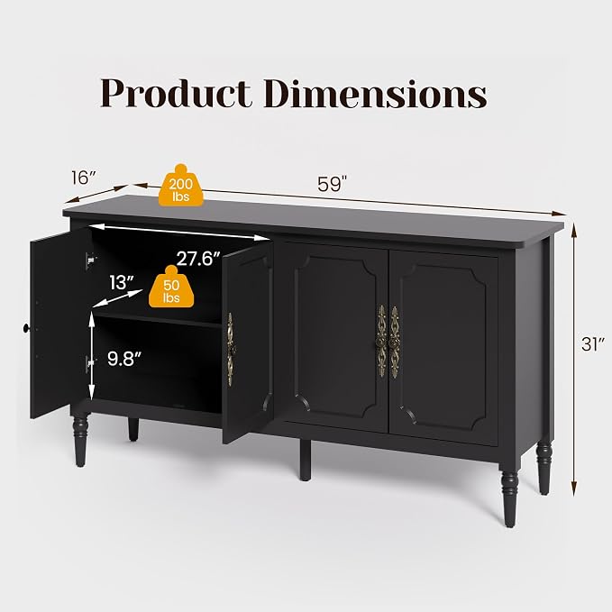 RoyalCraft Sideboard Buffet Cabinet - Image 2
