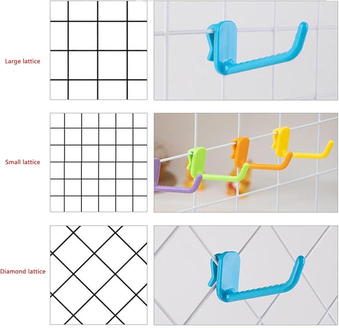 2 Pack Grid Panels Hanging Wire Basket Storage - Image 7