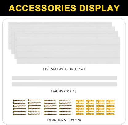 4'H x 4'W PVC Slatwall Panels Garage Wall Storage System - Image 5