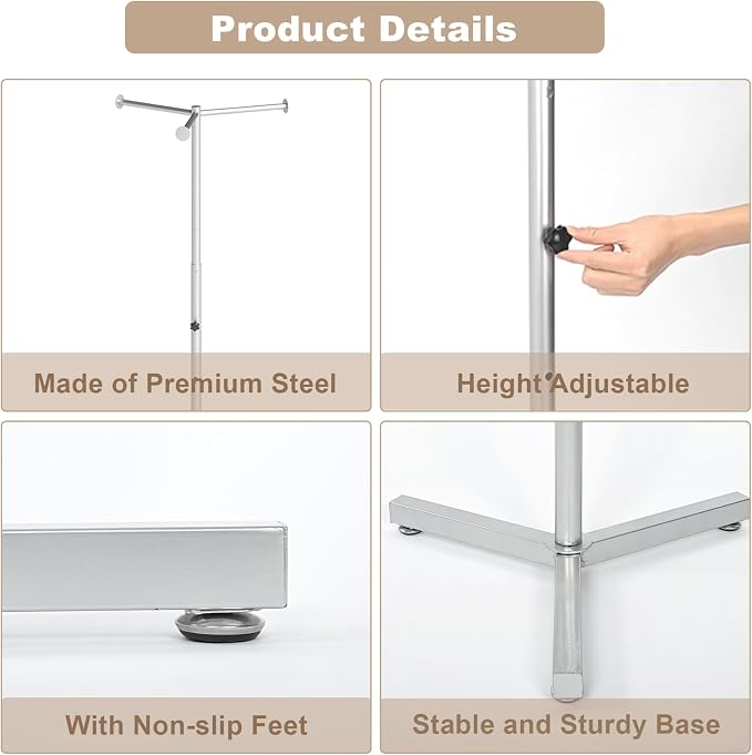 tonchean 34–45 Inch Shopping Bag Holder Stand, Heavy Duty Height Adjustable - Image 4