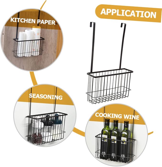 GLEAVI Kitchen Cabinet Door Hanging Basket Punch Iron Wire Storage Organizer - Image 7