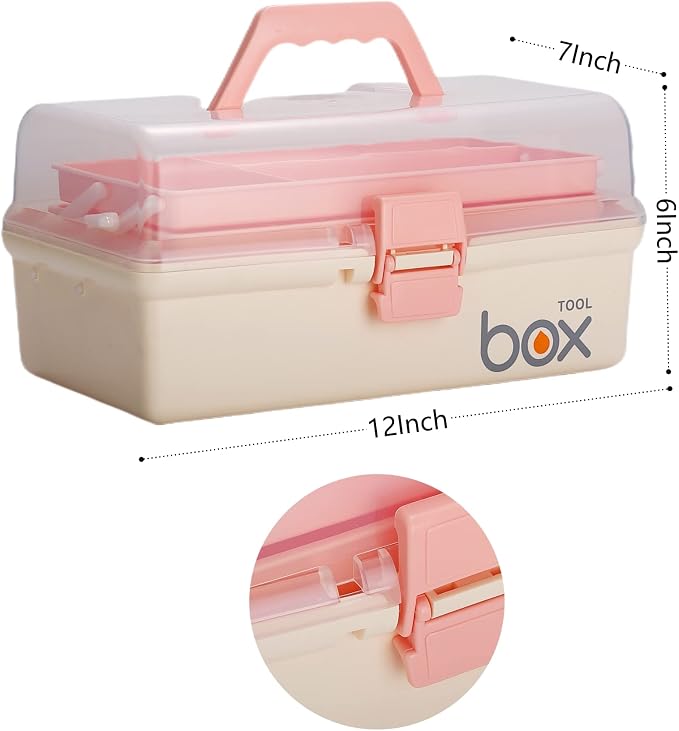 12'' Three-Layer Clear Plastic Storage Box/Tool Box - Image 2