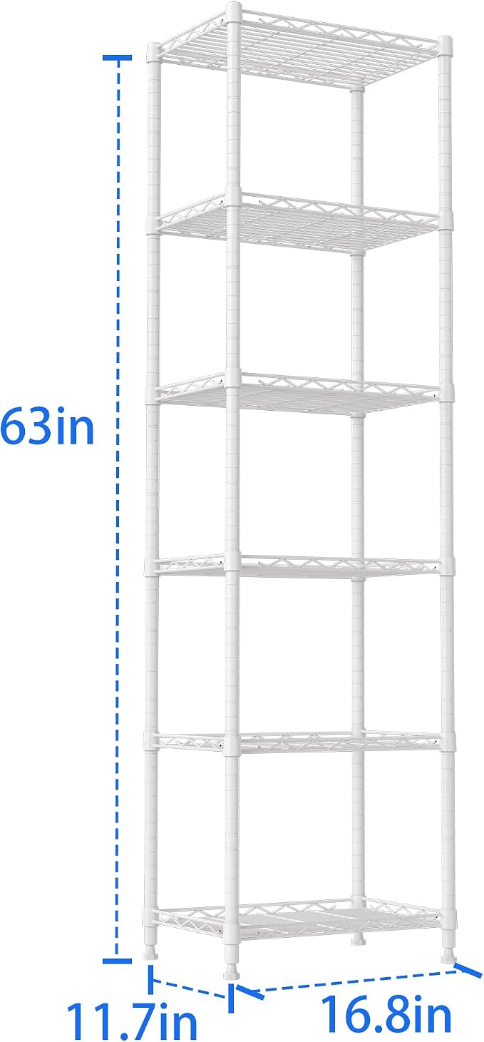 REGILLER 6 Wire Shelving Steel Storage Rack Adjustable Unit Shelves - Image 3
