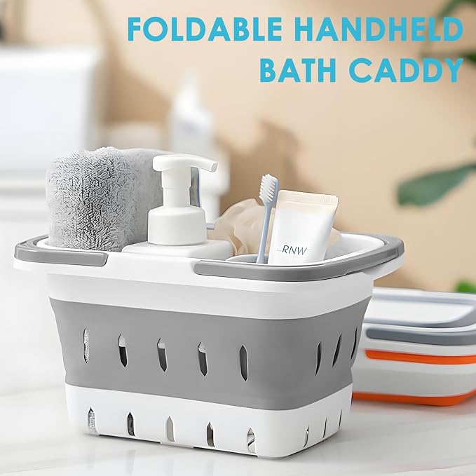 Fammart Portable Shower Caddy Tote – Collapsible Plastic Basket - Image 2