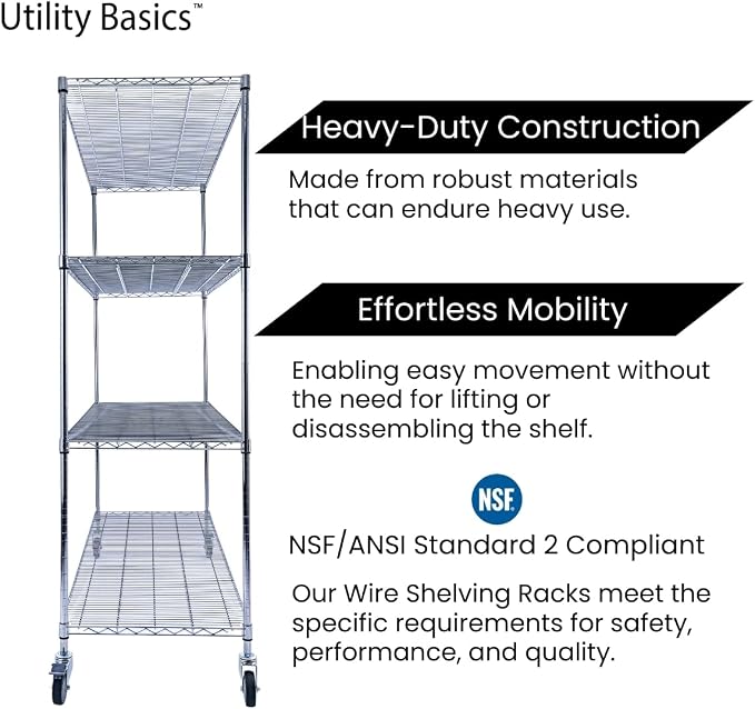 NSF Commercial 4-Tier Wire Shelving - Image 9