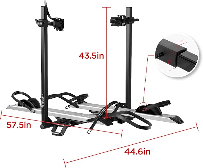 Aluminum Hitch Mounted Bike Carrier 200 LBS Capacity - Image 9