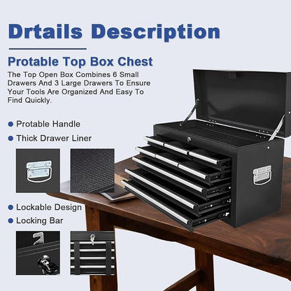 Tool Chest 13-Drawer with Double Door Handle, 2 in 1 Detachable Rolling Tool - Image 5
