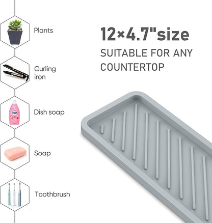 EG-SIPRO Silicone Sponge Holder, Extra Large 12" Kitchen Sink Organizer Tray - Image 5