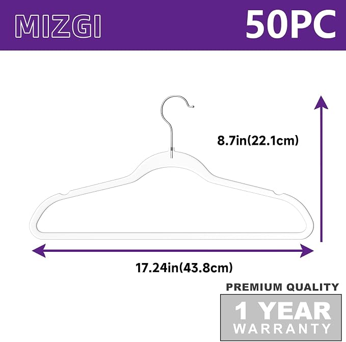 MIZGI 50 Pack Clear Plastic Hangers - Image 6