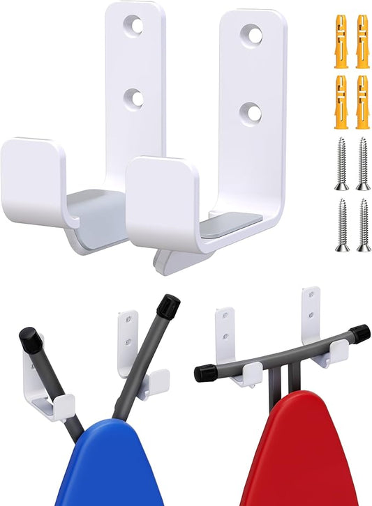 Ironing Board Holder Wall Mount White, Stainless Steel Ironing Board Hanger by MUSVOH