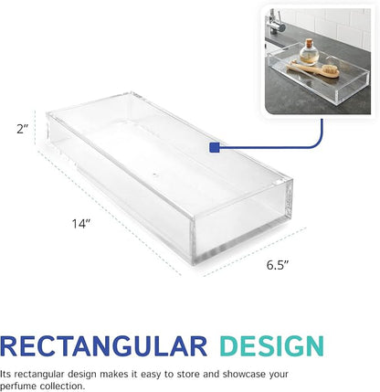 Huang Acrylic Clear Catchall Decorative Tray | Minimalistic Design - Image 4