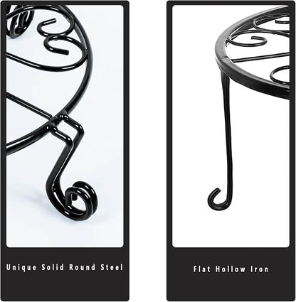 NSYOOMH 2 pack 10" Rustproof Black Metal Plant Stands Heavy Duty Plants Holder - Image 3