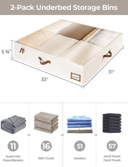 StorageWorks Underbed Storage Box, Under Bed Clothes Organizer - Image 2