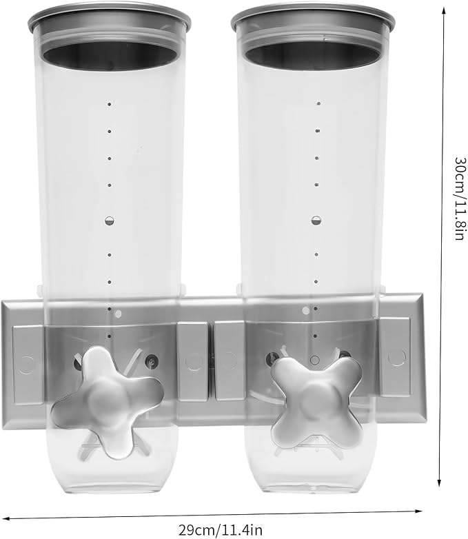 2 Pack Cereal Dispensers, Cereal Containers Storage, Wall-mounted Food Dispenser - Image 2