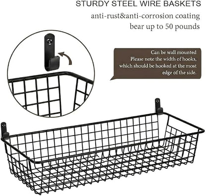 Sheechung Farmhouse Decor Metal Wire Storage Organizer Bin Basket - Image 4