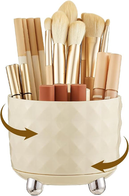 Makeup Brush Holder with 5 Slots, 360 Rotating Makeup Brush Organizer, Brushes by UFORU