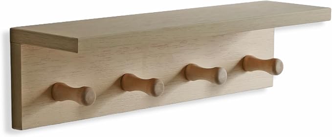 Entrance Coat Rack ，Coat Hooks, Wall-Mounted Wooden Hook Rack, Wall-Mounted - Image 9