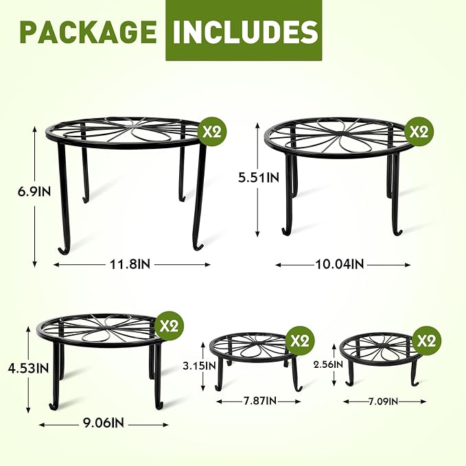ESRICH 10 Pack Plant Stand, Metal Plant Stands - Image 2