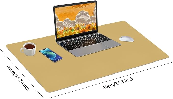 Bloss Light Yellow Desk Mat 31.5"x15.7", Desk Matt - Image 6