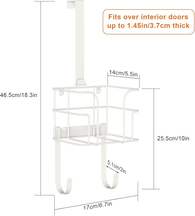 ORLESS Over The Door/Wall Mount Ironing Board Hanger, Laundry Room Iron and - Image 6