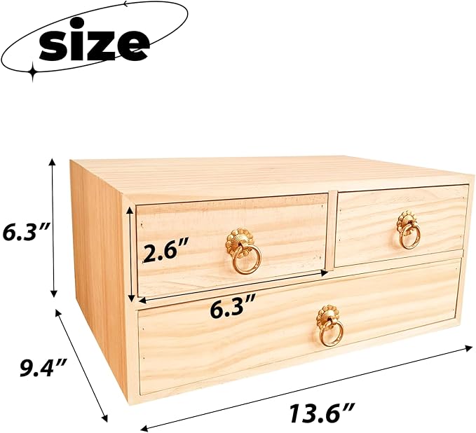 2 Layer Desk Organizer Wooden Desktop Organizer Tabletop Storage Organization - Image 3