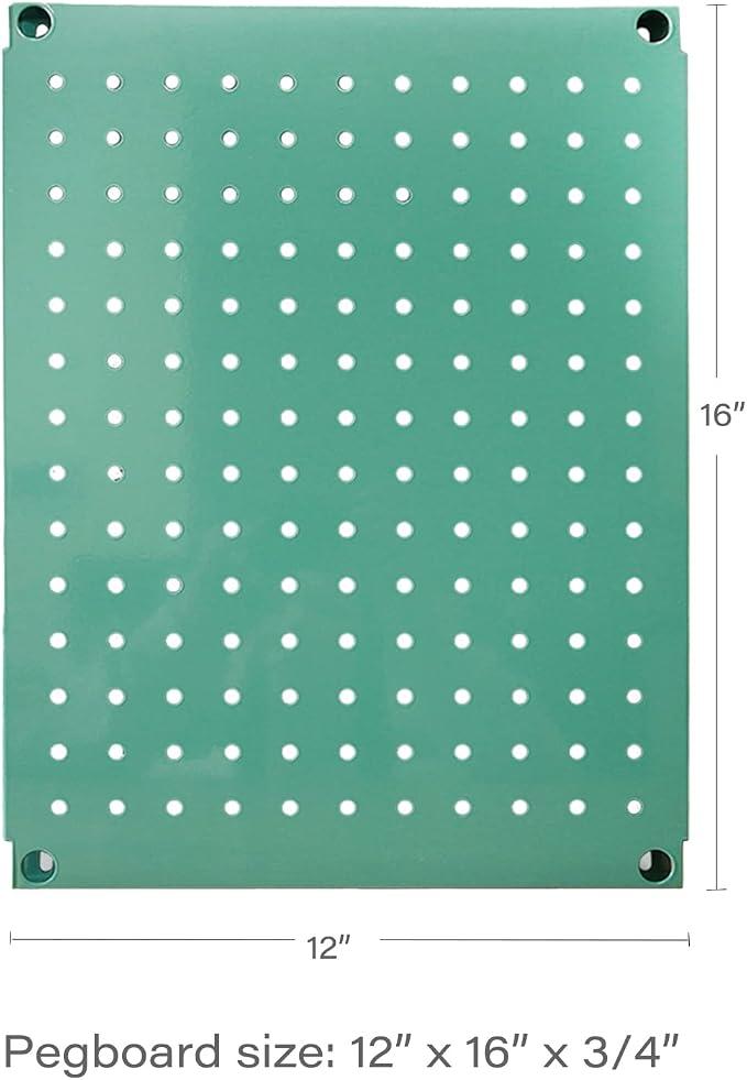 Metal Pegboard 12-Inch Tall x 16-Inch Wide Heavy Duty Wall Organizer - Image 2