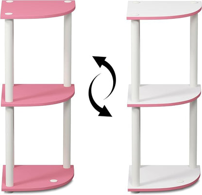 Furinno TURN-N-TUBE Corner Shelf, 3-Tier Corner Bookshelf, Display Storage - Image 8