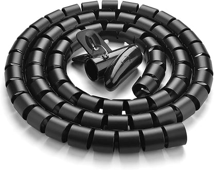 RELIANCER 10FT Cable Management Sleeve Organizer, 1/2 inch Coiled Cord by RELIANCER