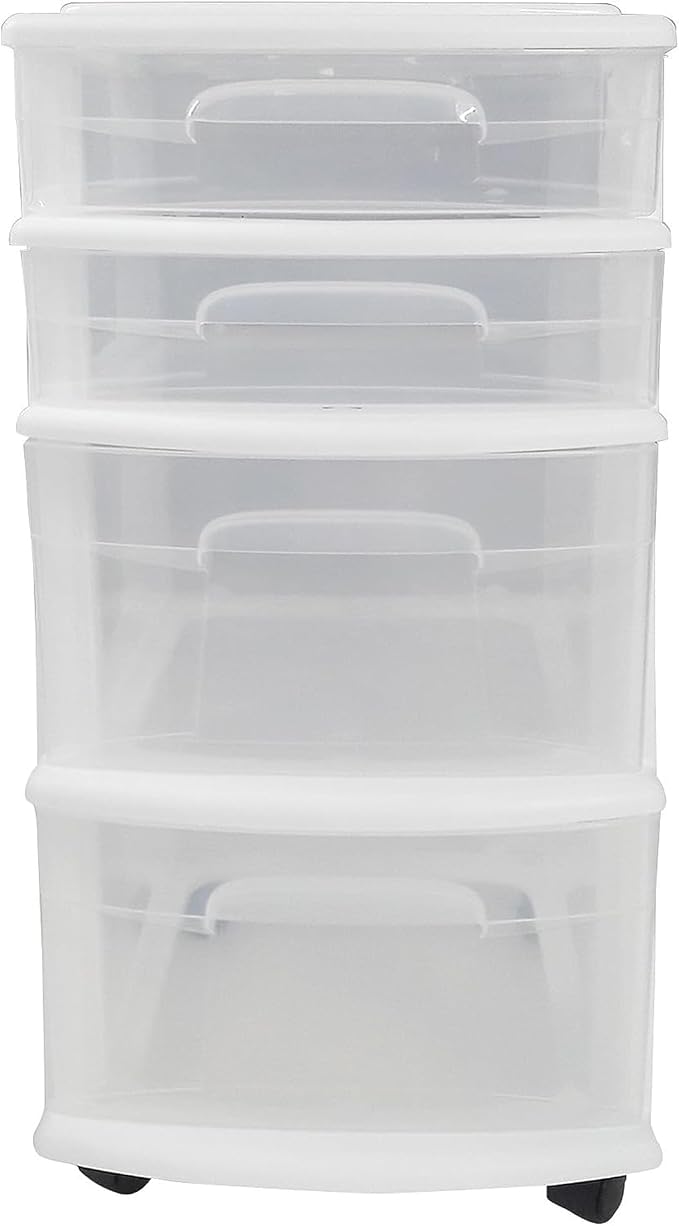 HOMZ Drawer Tower, 4-Tier Storage Cart - Image 9