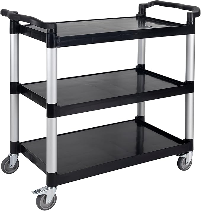 UNICOO® Heavy Duty 3-Tier Rolling Cart, Service Utility Cart on Wheels by UNICOO