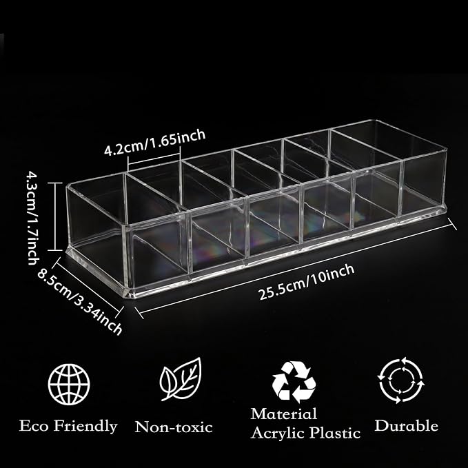 Nsmykhg Makeup Organizer Acrylic Cosmetic Storage Organizer, 6 Compartments - Image 2