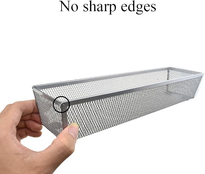 HAHIYO Stackable Mesh Tray Cup 12 x 3 x 2 inches Sturdy Container - Image 6