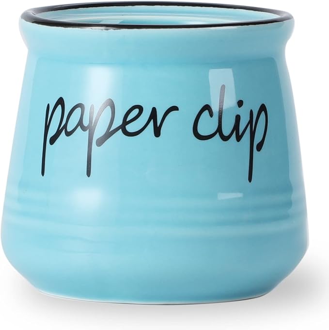 ONTUBE Farmhouse Paper Clip Holders, Ceramic Binder Clip Dispenser Organizer by ONTUBE