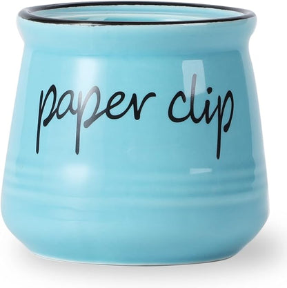 ONTUBE Farmhouse Paper Clip Holders, Ceramic Binder Clip Dispenser Organizer by ONTUBE