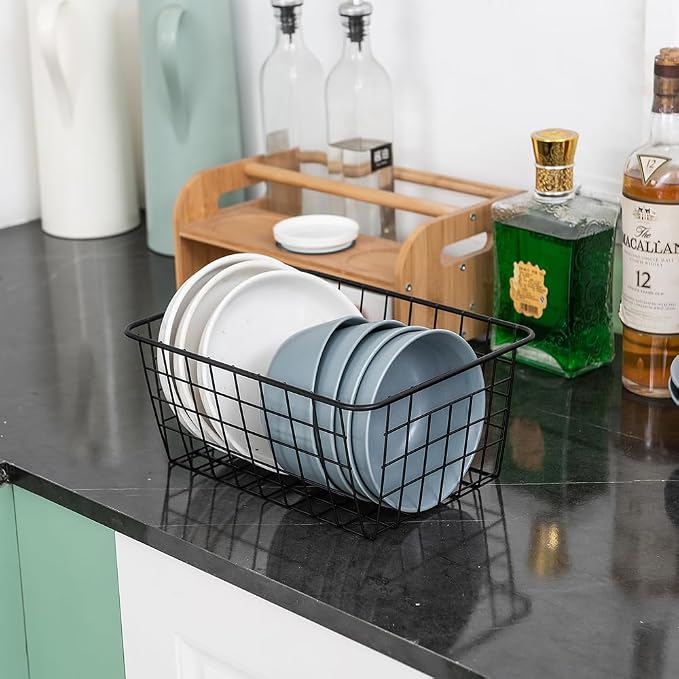 JUNCHU CHERRY Wire Kitchen Storage Basket 4 Packs, Perfect Pantry Organization - Image 5