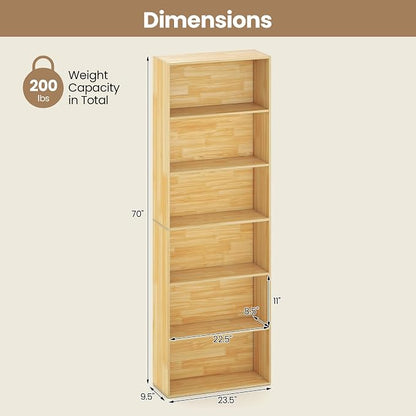 Giantex 6-Tier Bookcase, Freestanding Storage Organizer w/Open Shelves - Image 3
